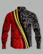 Men's Plus Size Casual Business Geometric Texture Lapel Long Sleeve Shirt
